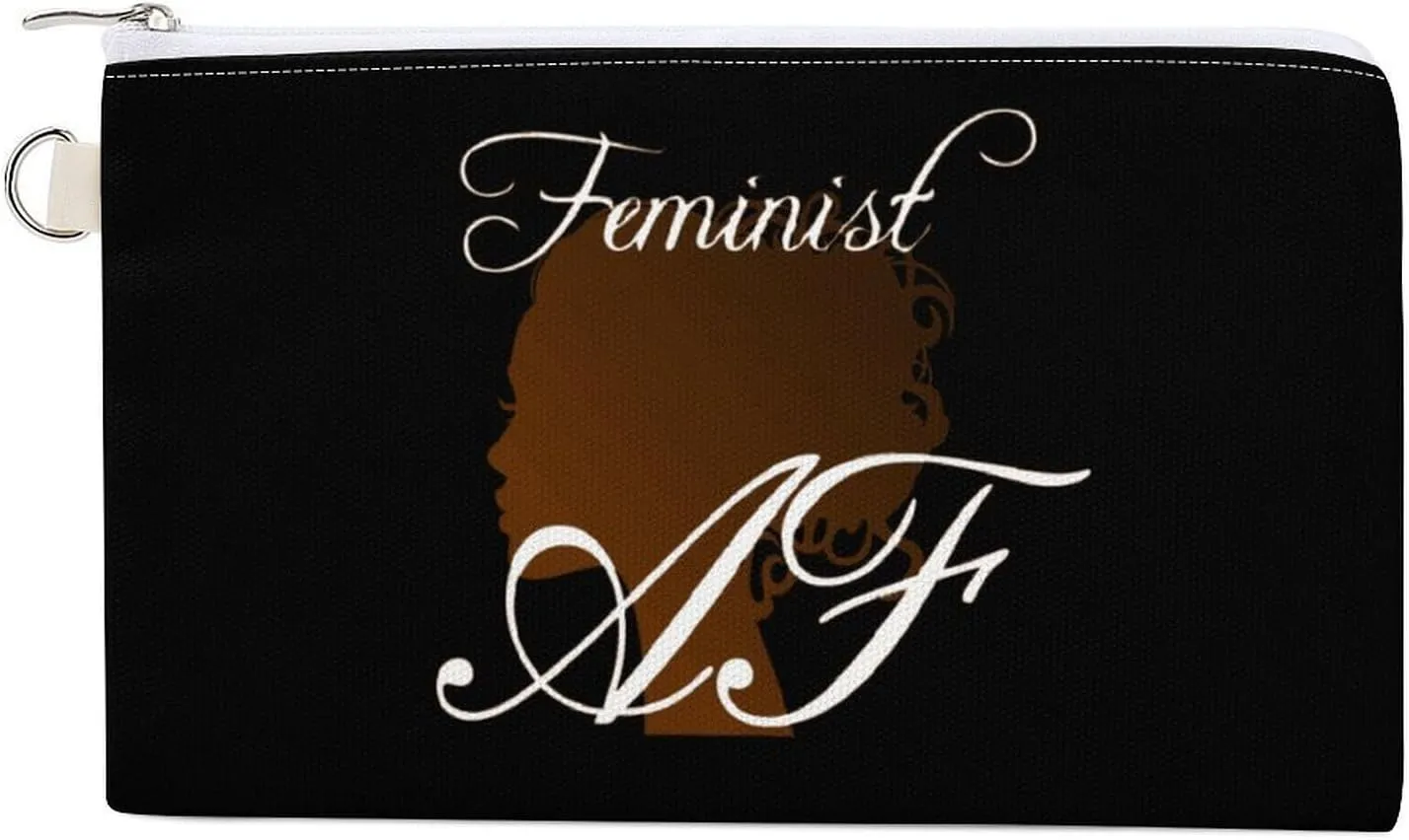Feminist Small Coin Purse Canvas Wallet Bag Portable Change Pouch Make Up Organizer for Travel Office