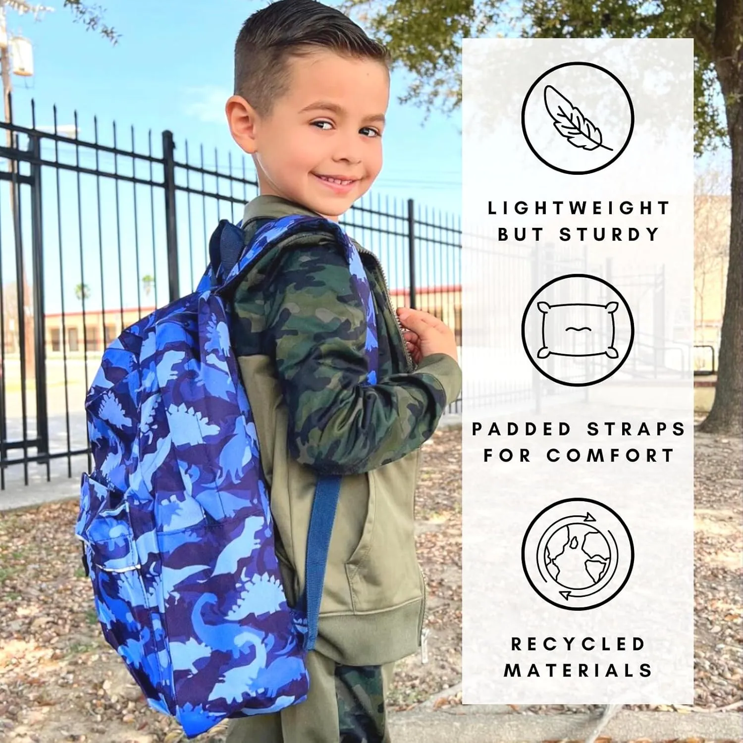 Fenrici Kids' Backpack with Lunch Box Set for Boys and Girls, School Bag with Laptop Compartment and Insulated Lunch Bag