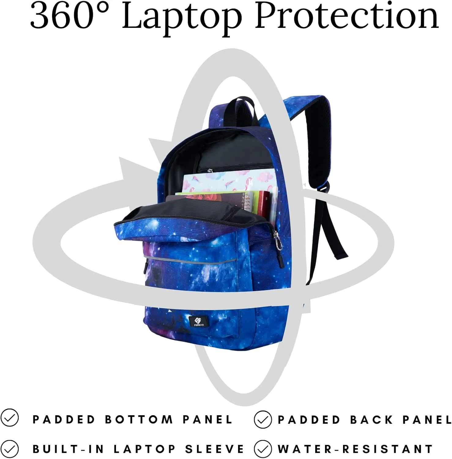 Fenrici Kids' Backpack with Lunch Box Set for Boys and Girls, School Bag with Laptop Compartment and Insulated Lunch Bag