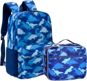 Fenrici Kids' Backpack with Lunch Box Set for Boys and Girls, School Bag with Laptop Compartment and Insulated Lunch Bag