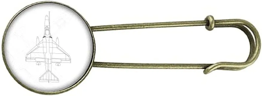 Fighter Aviation Line Art Deco Fashion Retro Metal Brooch Pin Clip Jewelry