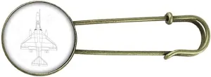 Fighter Aviation Line Art Deco Fashion Retro Metal Brooch Pin Clip Jewelry