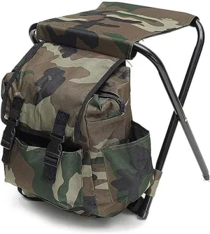 Fishing Chair Folding Camping Backpack Chair Stool with Cooler Insulated Picnic Bag Hiking Camouflage Seat Table Bag Camping Gear for Outdoor