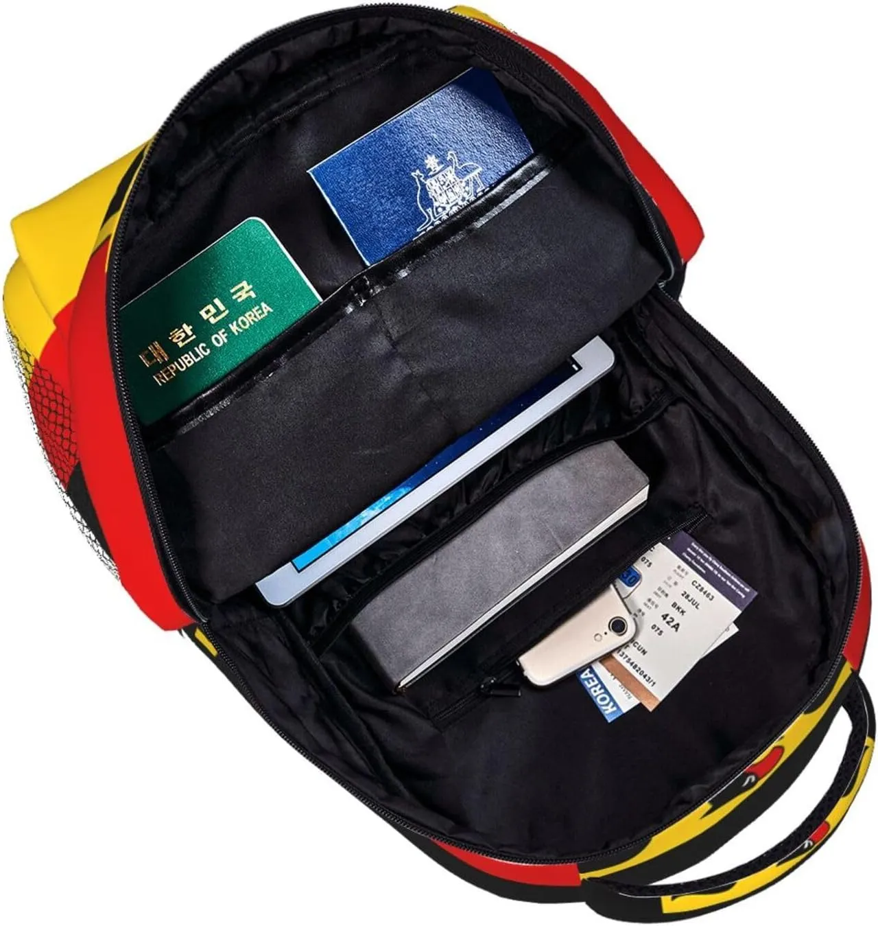Flag German Coat Of Arms Casual Backpack Travel Pack Bag Laptop Backpacks With Side Pockets Front Zipper Pockets Bookpack Daypack Picnic Rucksack Computer Bag