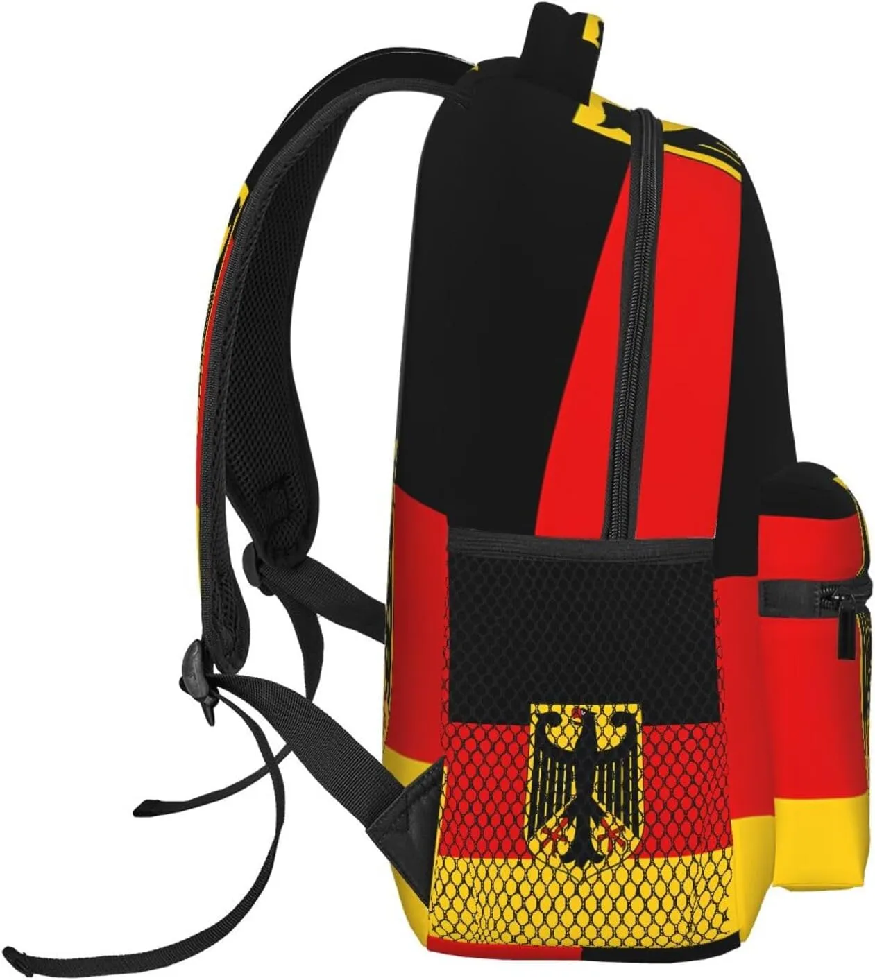 Flag German Coat Of Arms Casual Backpack Travel Pack Bag Laptop Backpacks With Side Pockets Front Zipper Pockets Bookpack Daypack Picnic Rucksack Computer Bag