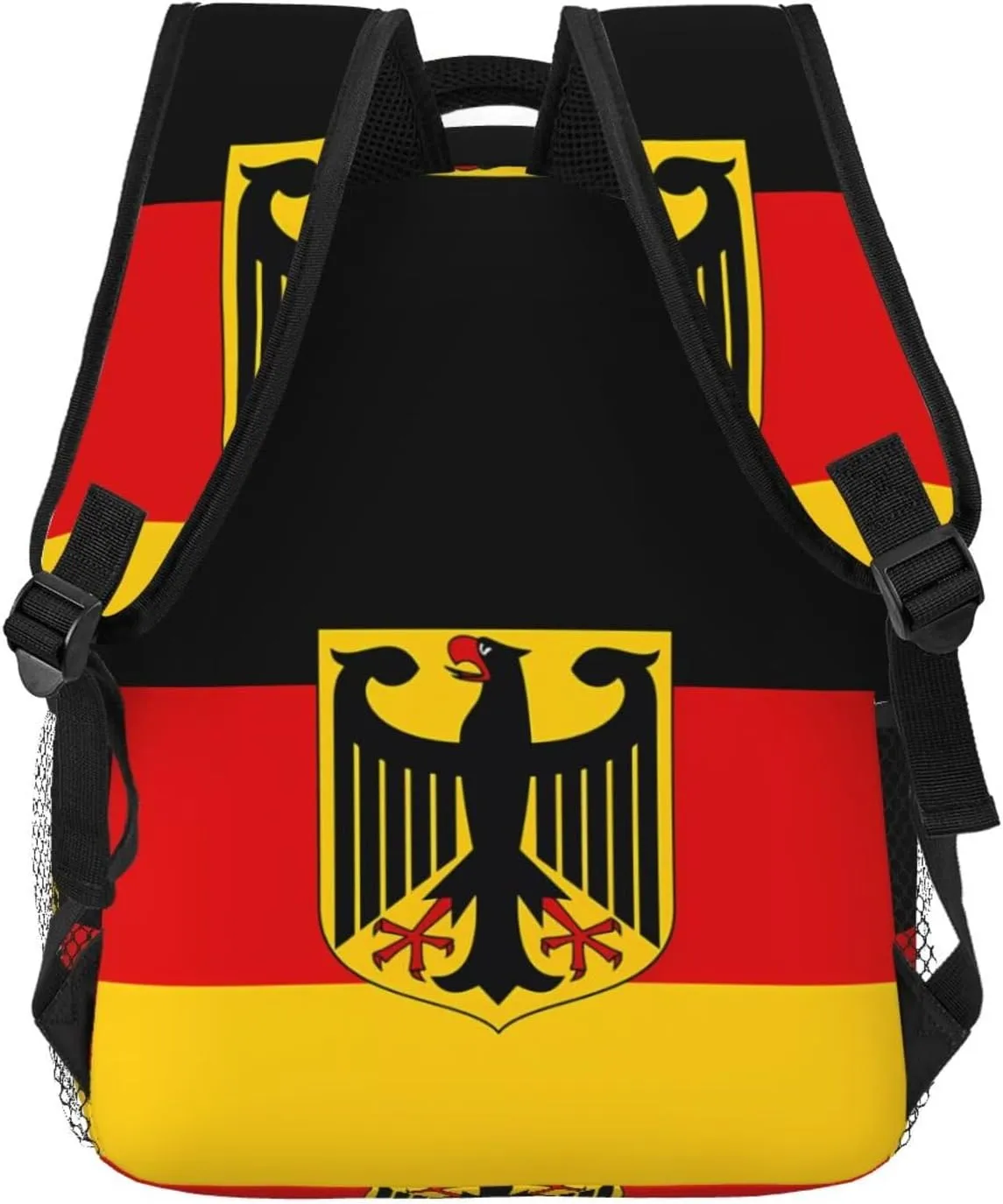 Flag German Coat Of Arms Casual Backpack Travel Pack Bag Laptop Backpacks With Side Pockets Front Zipper Pockets Bookpack Daypack Picnic Rucksack Computer Bag