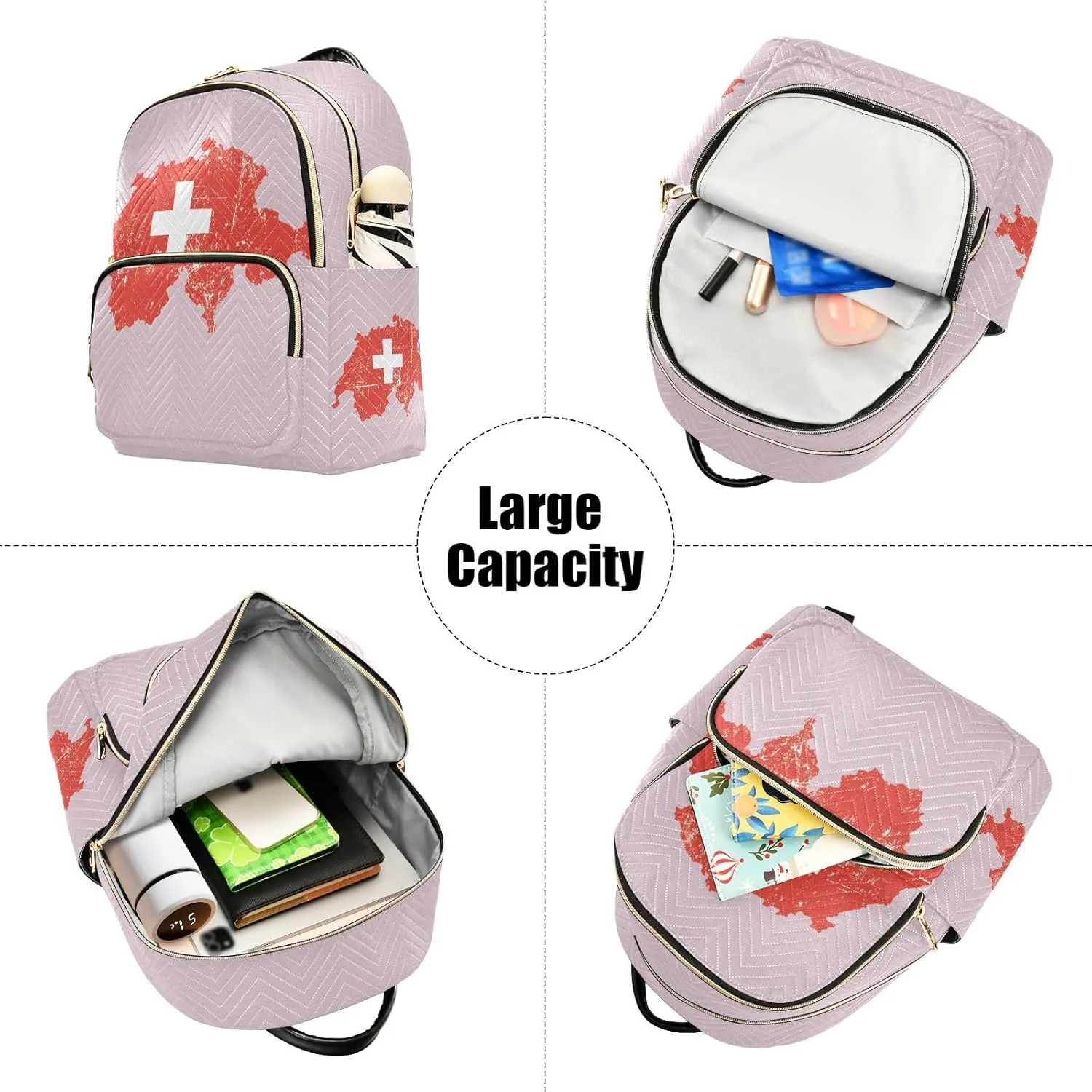 Flag Map Of Switzerland Mini Backpack for Women, Travel Backpack Purse Daypack Shoulder Bag for Ladies