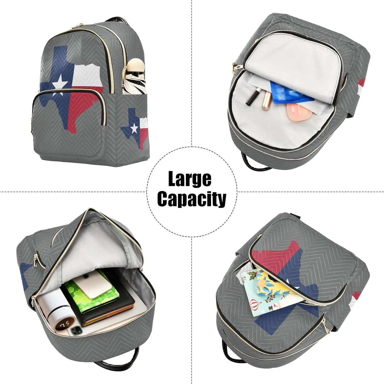 Flag Map Of Texas Mini Backpack for Women, Travel Backpack Purse Daypack Shoulder Bag for Ladies