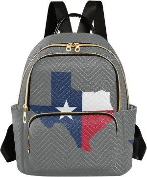 Flag Map Of Texas Mini Backpack for Women, Travel Backpack Purse Daypack Shoulder Bag for Ladies