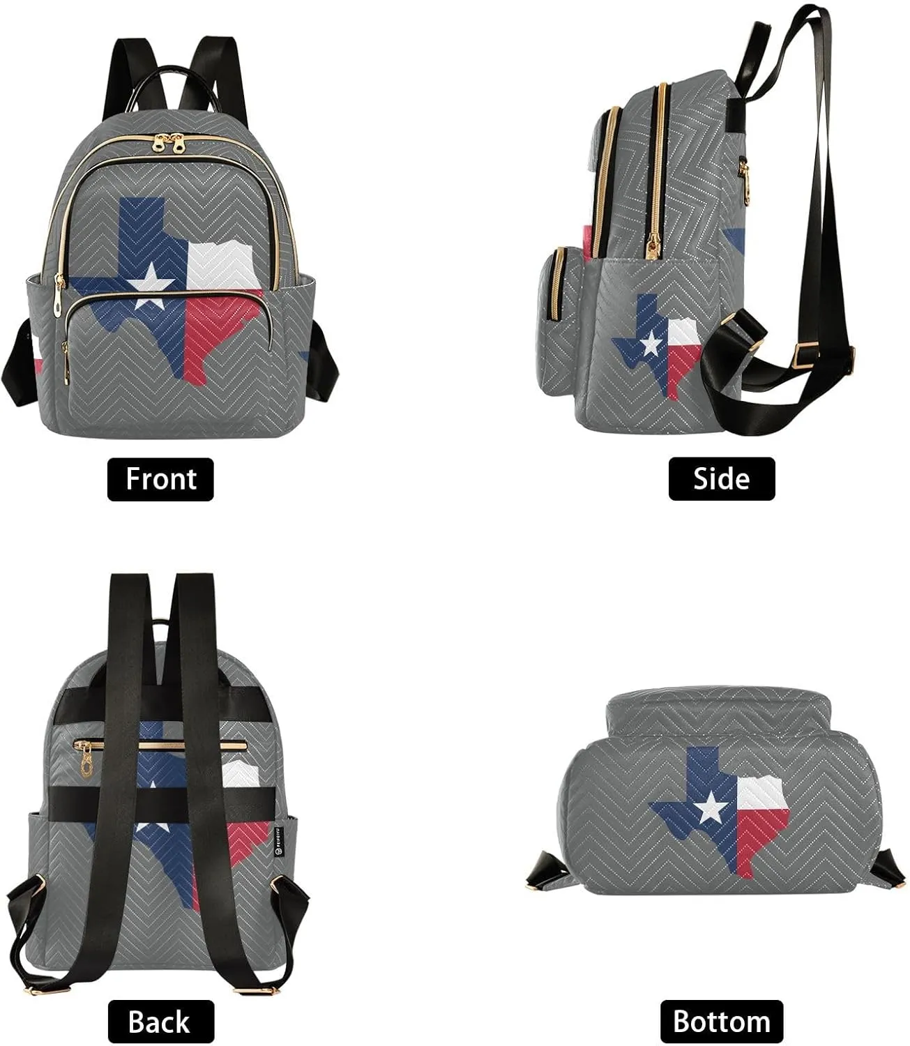 Flag Map Of Texas Mini Backpack for Women, Travel Backpack Purse Daypack Shoulder Bag for Ladies