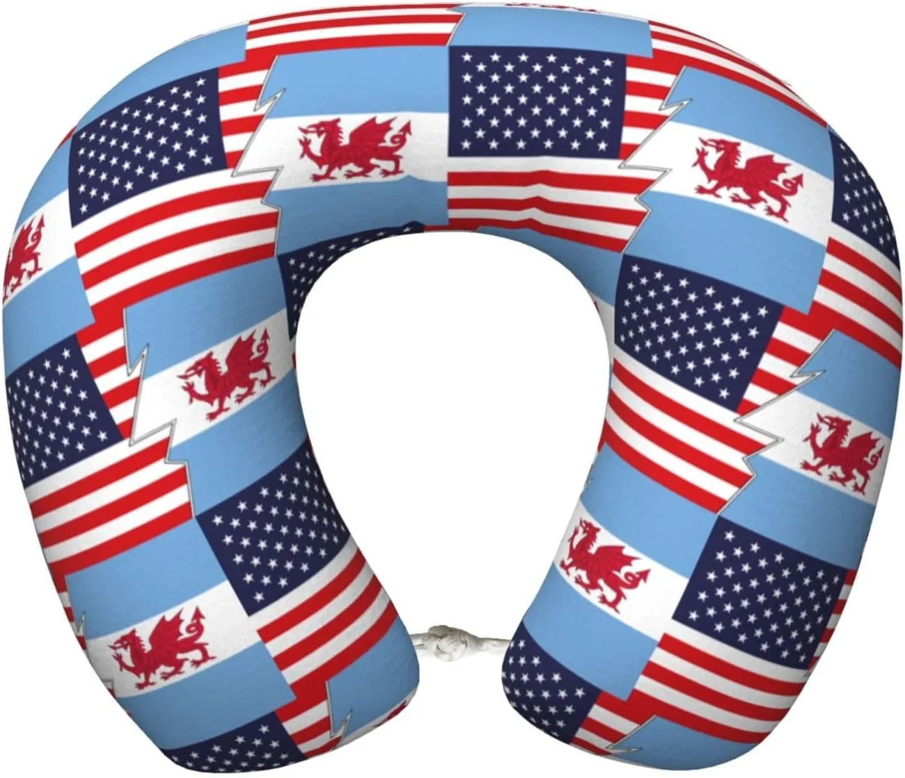 Flag of The Welsh Colony in Patagonia and America Neck Pillow Memory Foam U-Shaped Travel Neck Pillow for Airplanes Car Home