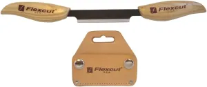 Flexcut KN25 Draw Knife with Leather Sheath Holder, Best Fan Carving Tool for Roughing Corners and Skinning Bark. Made in The USA.