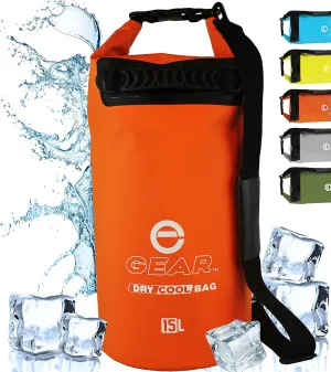 Floating Cooler Bag Roll Top Insulated Dry Backpack – Leak Proof, Collapsible, Waterproof Cooler with Padded Shoulder Strap - Perfect for Kayaking Fishing Beach Hiking -15L