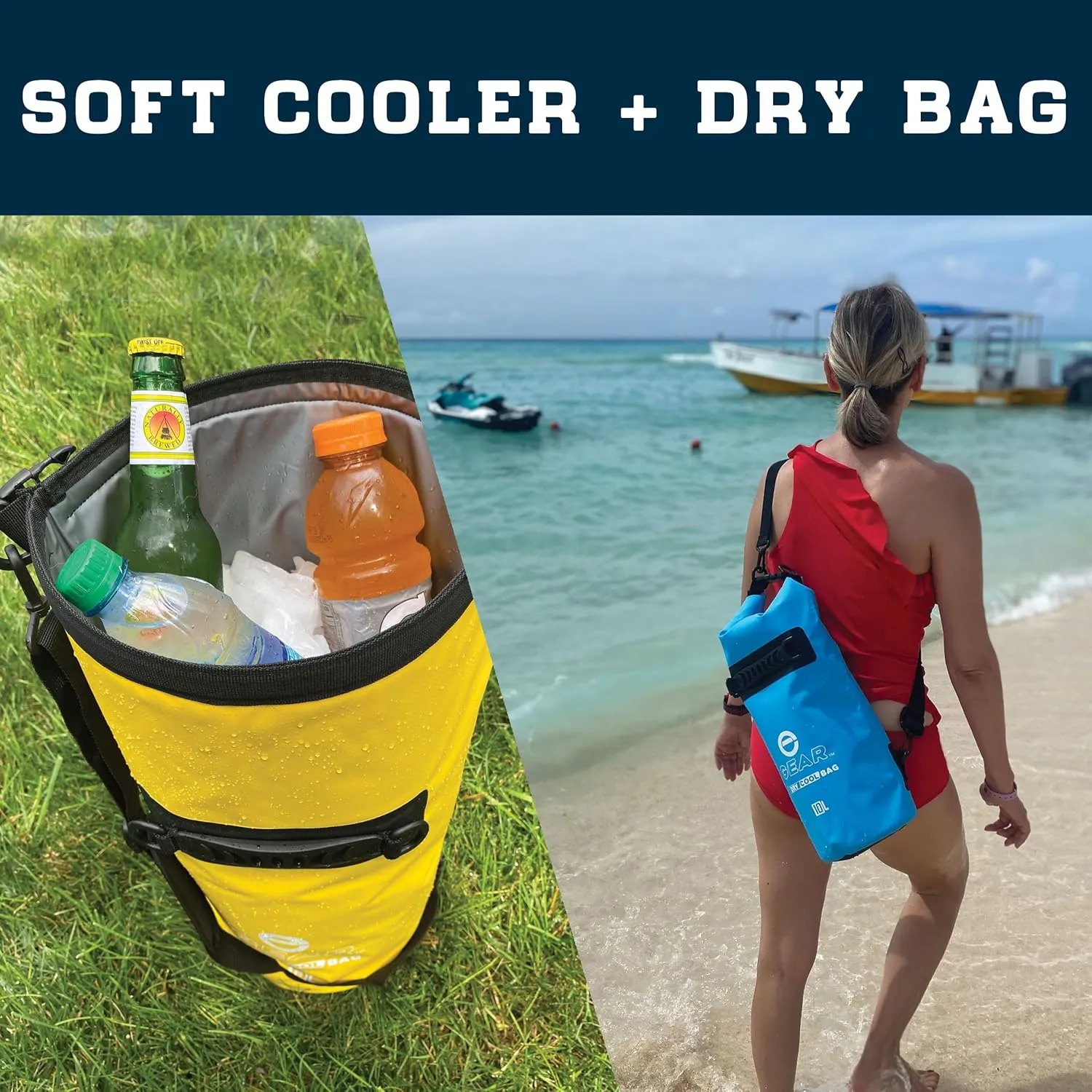 Floating Cooler Bag Roll Top Insulated Dry Backpack – Leak Proof, Collapsible, Waterproof Cooler with Padded Shoulder Strap - Perfect for Kayaking Fishing Beach Hiking -15L