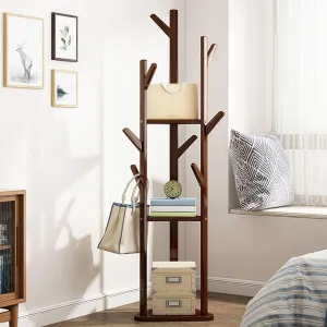 Floor-Standing Clothes Hanger Simple Coat Rack Home Rental House Clothes Hanger Bag Rack Storage Multi-Functional Hat Rack for Living Room Bedroom Hallway Entryway,B