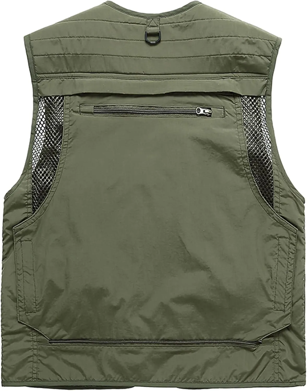 Flygo Men's Casual Lightweight Outdoor Fishing Work Safari Travel Photo Cargo Vest Jacket Multi Pockets