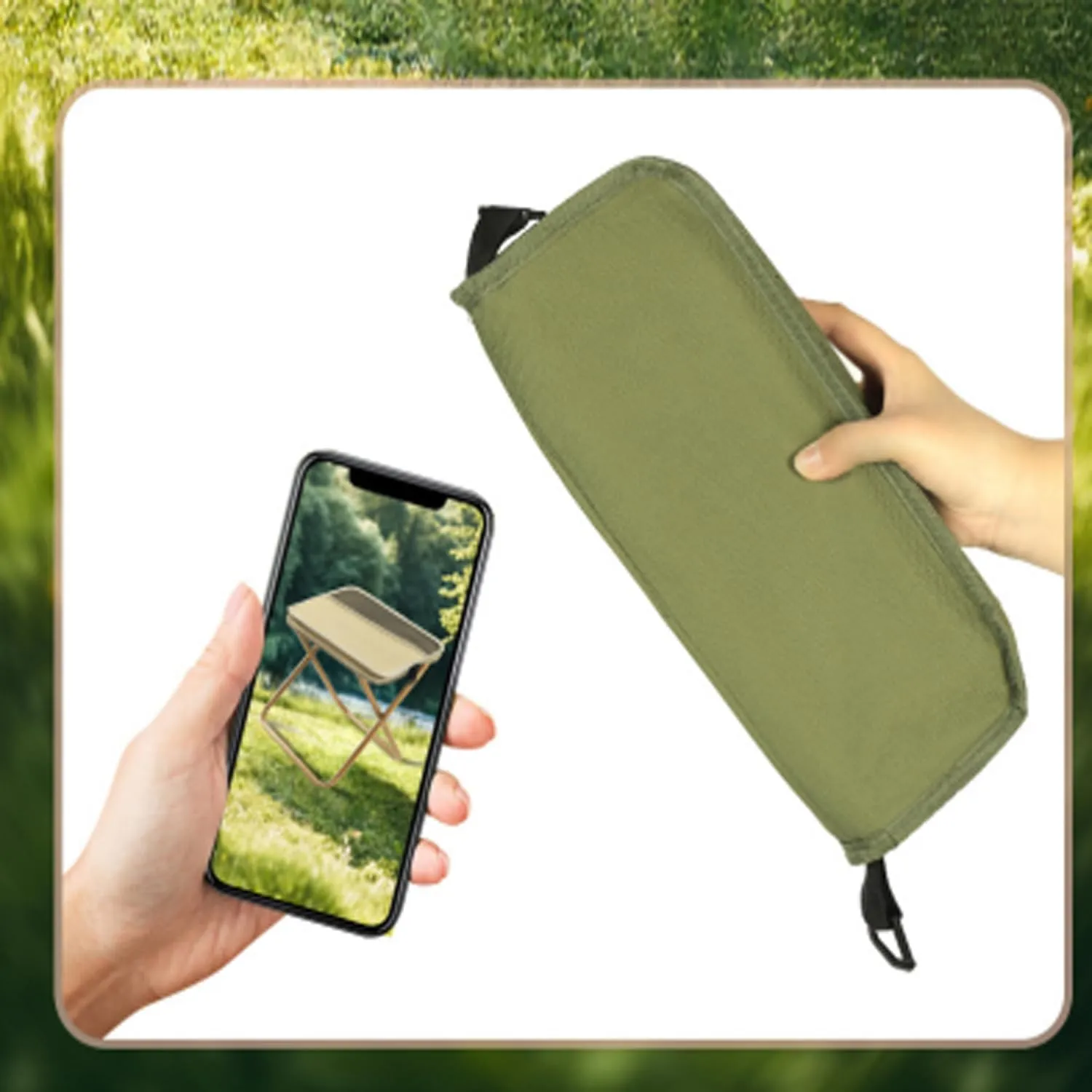 Foldable Backpack Stool, Portable Ultra Lightweight Camping Stool with Adjustable Shoulder Strap, Outdoor Foldable Camping Stool, Suitable for Fishing, Hiking, Barbecue(Black,Large)