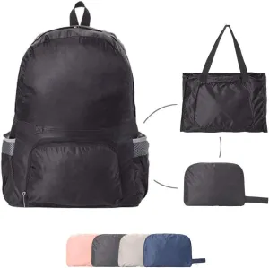 FOLDABLE LIGHTWEIGHT DURABLE TRAVEL BACKPACK | HIKING BACKPACK | PACKABLE DAYPACK (Black)