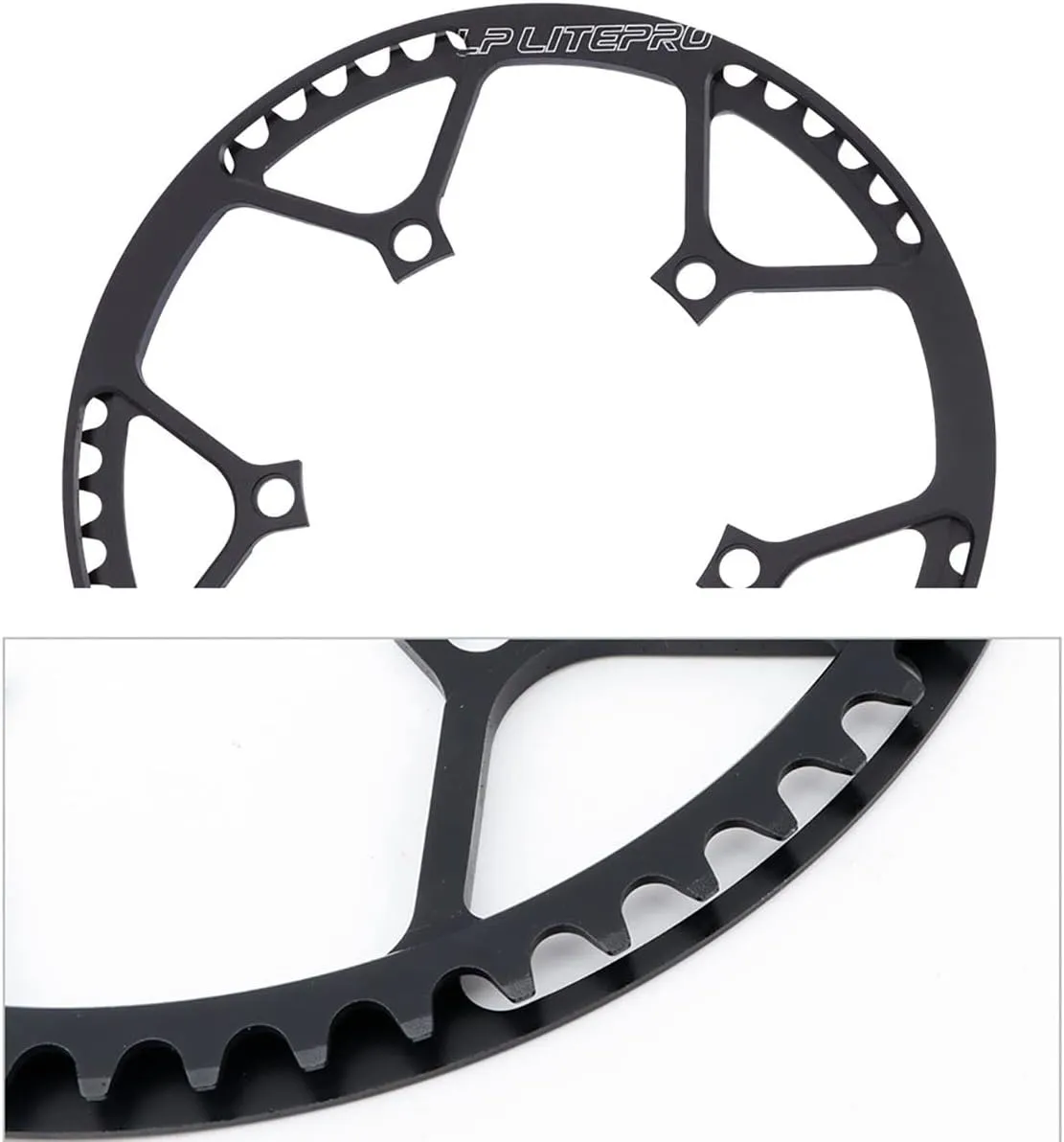 Folding Bikes Crankset 170mm Mountain Bikes Bikes Square Taper Crank Arm Set Aluminum Alloy Mountain Bicycles Crankset With 45T/47T/53T/56T/58T Chainring And Bolts For 6-10 Speed ( Color : Black , Siz