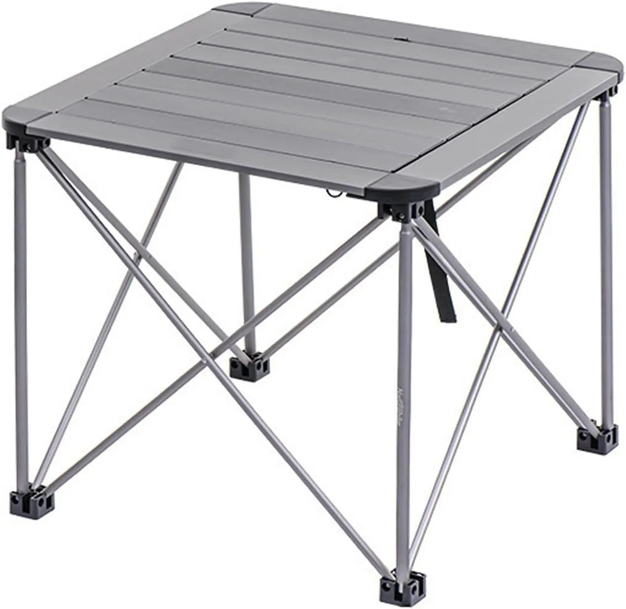 Folding Camping Square Table with Carrying Bag, Outdoor Portable Picnic Folding Table, Lightweight Aluminum Adjustable Square Table, 2 Sizes, Suitable for Outdoor, Camping, Picnic, Backyard, BBQ(Silve