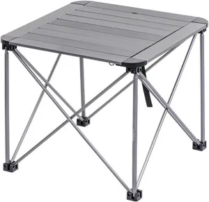 Folding Camping Square Table with Carrying Bag, Outdoor Portable Picnic Folding Table, Lightweight Aluminum Adjustable Square Table, 2 Sizes, Suitable for Outdoor, Camping, Picnic, Backyard, BBQ(Silve