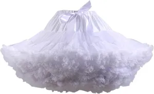 FOLOBE Women's Tulle Petticoat Soft Puffy Tutu Skirts Costume Ballet Dance Pettiskirts Multi-Layer