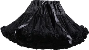 FOLOBE Women's Tulle Petticoat Soft Puffy Tutu Skirts Costume Ballet Dance Pettiskirts Multi-Layer