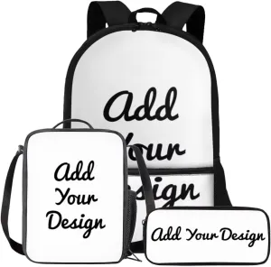 FOR U DESIGNS Custom School Backpack for Kids Book Bags for Girls Ages 6-8 Lightweight Personalized Bookbag Set with Lunch Box 17 Inch Elementary School Bag