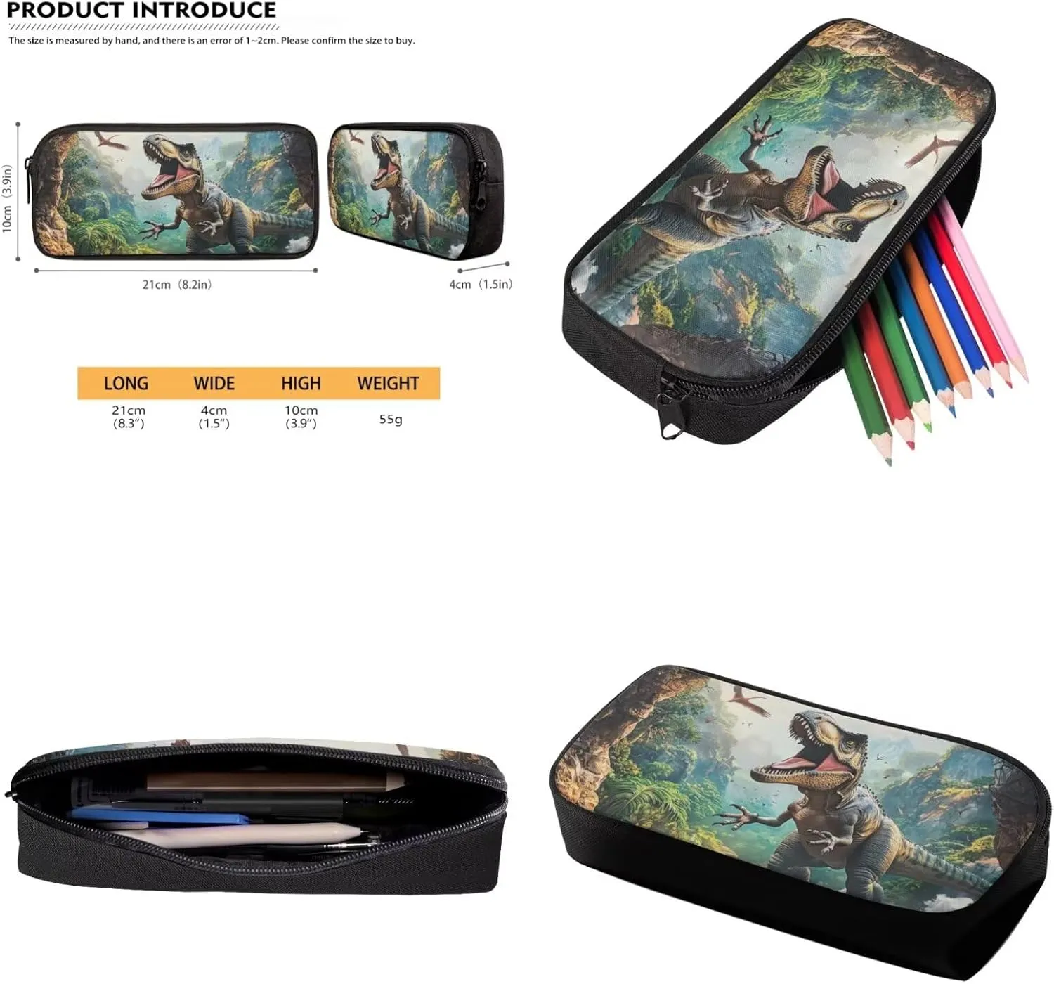 FOR U DESIGNS Dinosaur Backpack School Teen Lightweight Book Bags for Kids with Lunchbox 3 in 1 School Bag for Boys 13 Years 1st Grade Back Pack 17 Inch