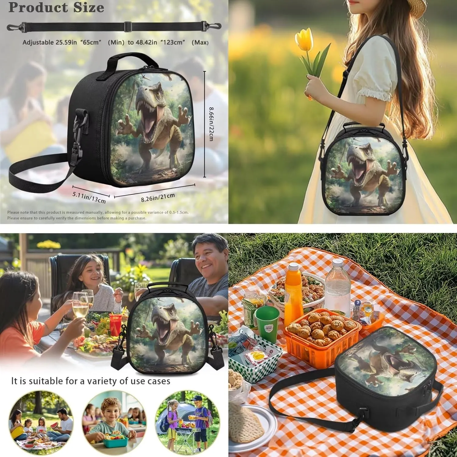 FOR U DESIGNS Dinosaur Backpack Set for Boys Large Capacity Bookbag and Lunch Box Set for Boys 3 Pcs School Bag for Boys 7-8 2nd Grade Mochilas Para Niñas 17 Inch