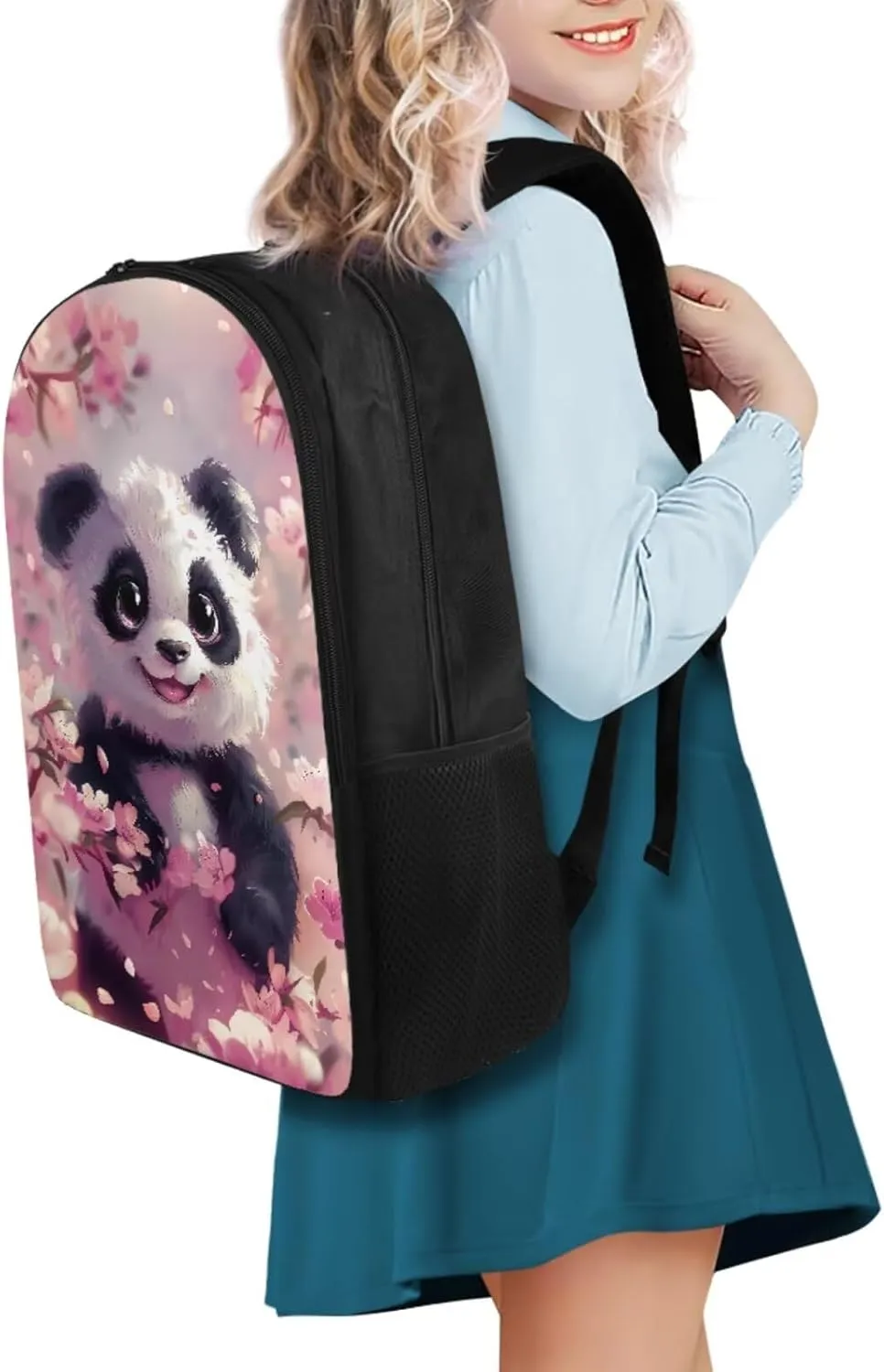 FOR U DESIGNS Panda Backpack for Girls with Lunch Box Kawaii Elementary Bookbag for 6th Grade Large Capacity Lightweight School Bag Girls 8-12 Mochilas Para Niños
