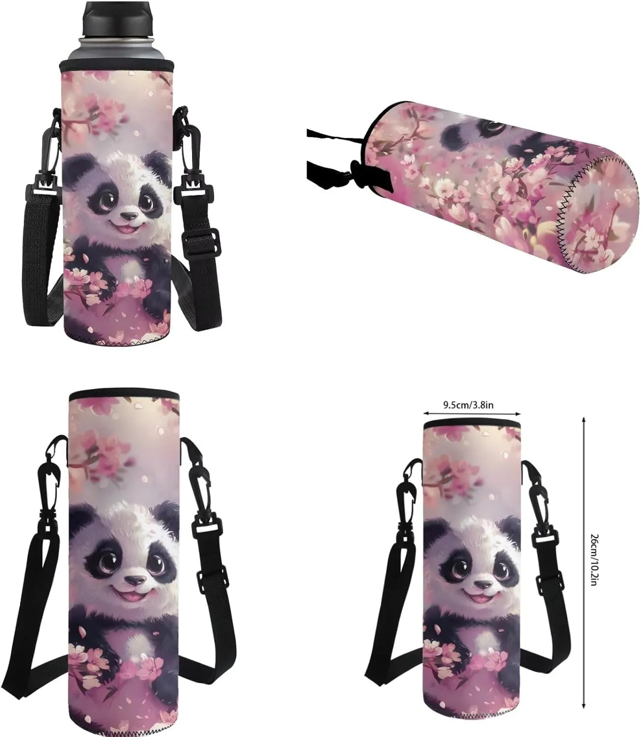 FOR U DESIGNS Panda Backpack for Girls with Lunch Box Kawaii Elementary Bookbag for 6th Grade Large Capacity Lightweight School Bag Girls 8-12 Mochilas Para Niños