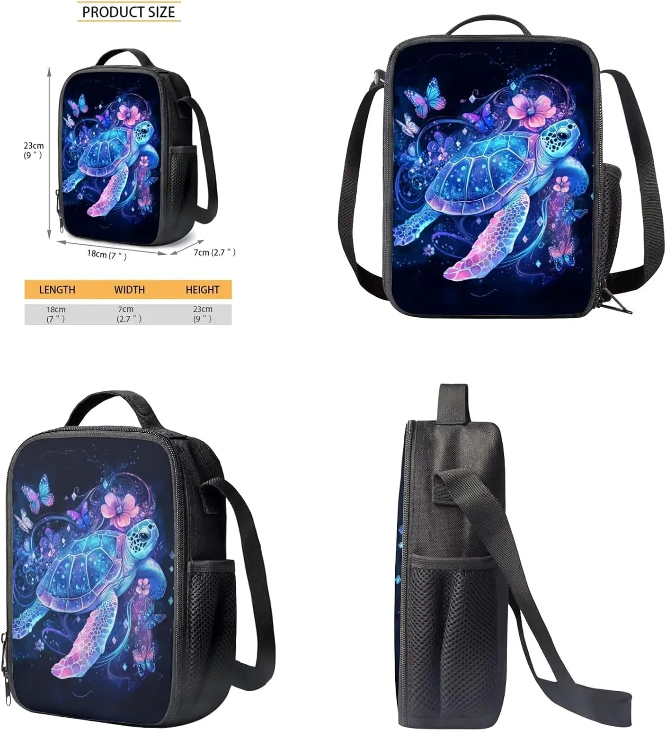 FOR U DESIGNS Turtle Backpack for Kids 5-7 with Lunch Box Kindergarten Elementary School Bag Set 2nd Grade Lightweight Bookbag Set for School 3 Piece School Supplies 17 Inch