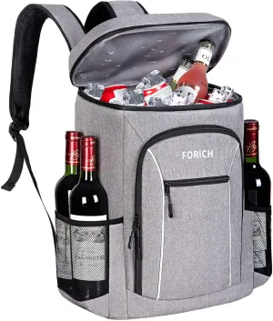 FORICH Insulated Cooler Backpack Lightweight Soft Cooler Bag Leakproof Backpack Cooler for Men Women to Lunch Work Picnic Beach Camping Hiking Park Day Trips, 30 Cans