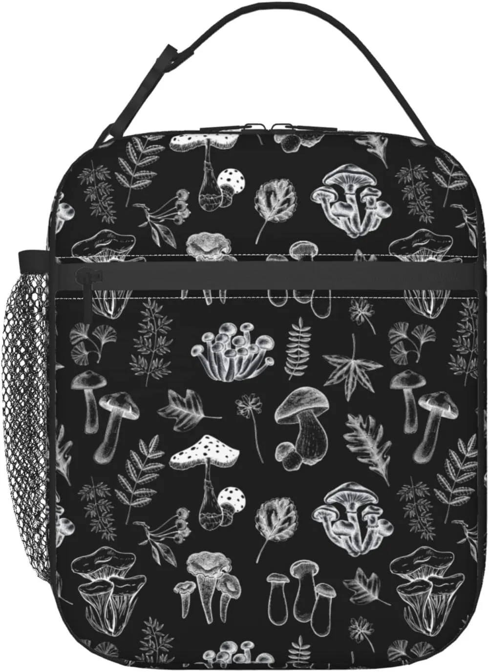 FREEHOTU White Mushrooms Lunch Bag Double Insulated Leakproof Lunch Box Tote Bag Cooler Lunch Organizer for Work Picnic Travel Camping