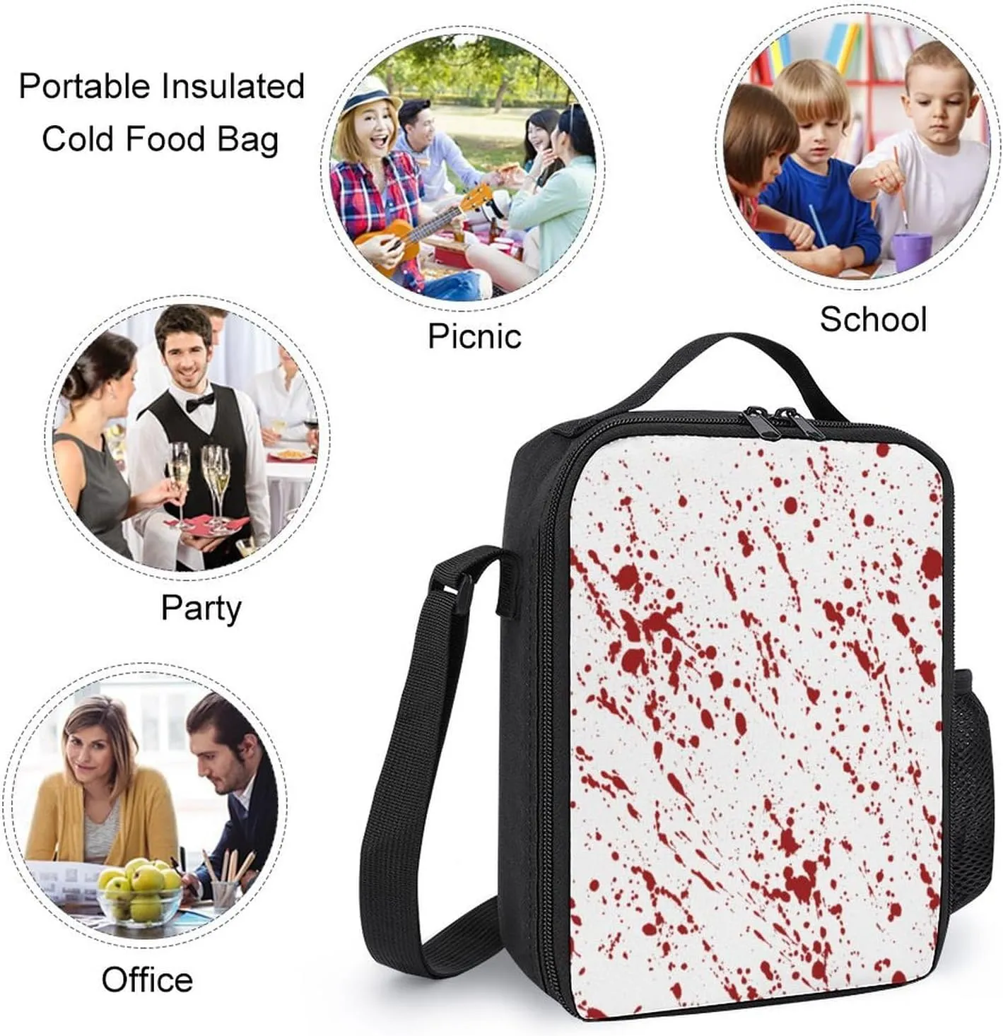 Fright Halloween Shoulder Backpack Diagonal Lunch Bag Pencil Case Set