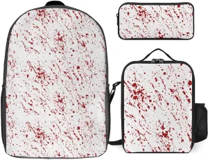 Fright Halloween Shoulder Backpack Diagonal Lunch Bag Pencil Case Set