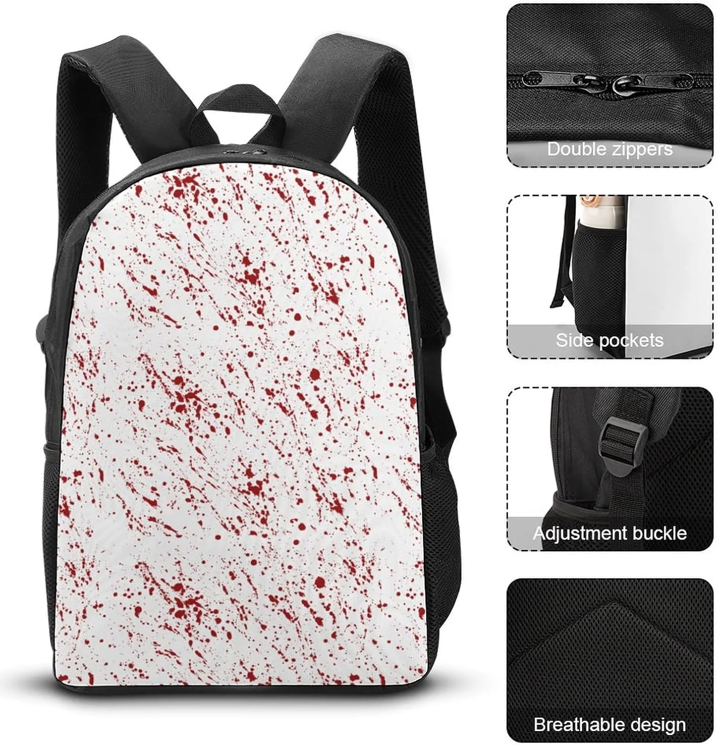 Fright Halloween Shoulder Backpack Diagonal Lunch Bag Pencil Case Set