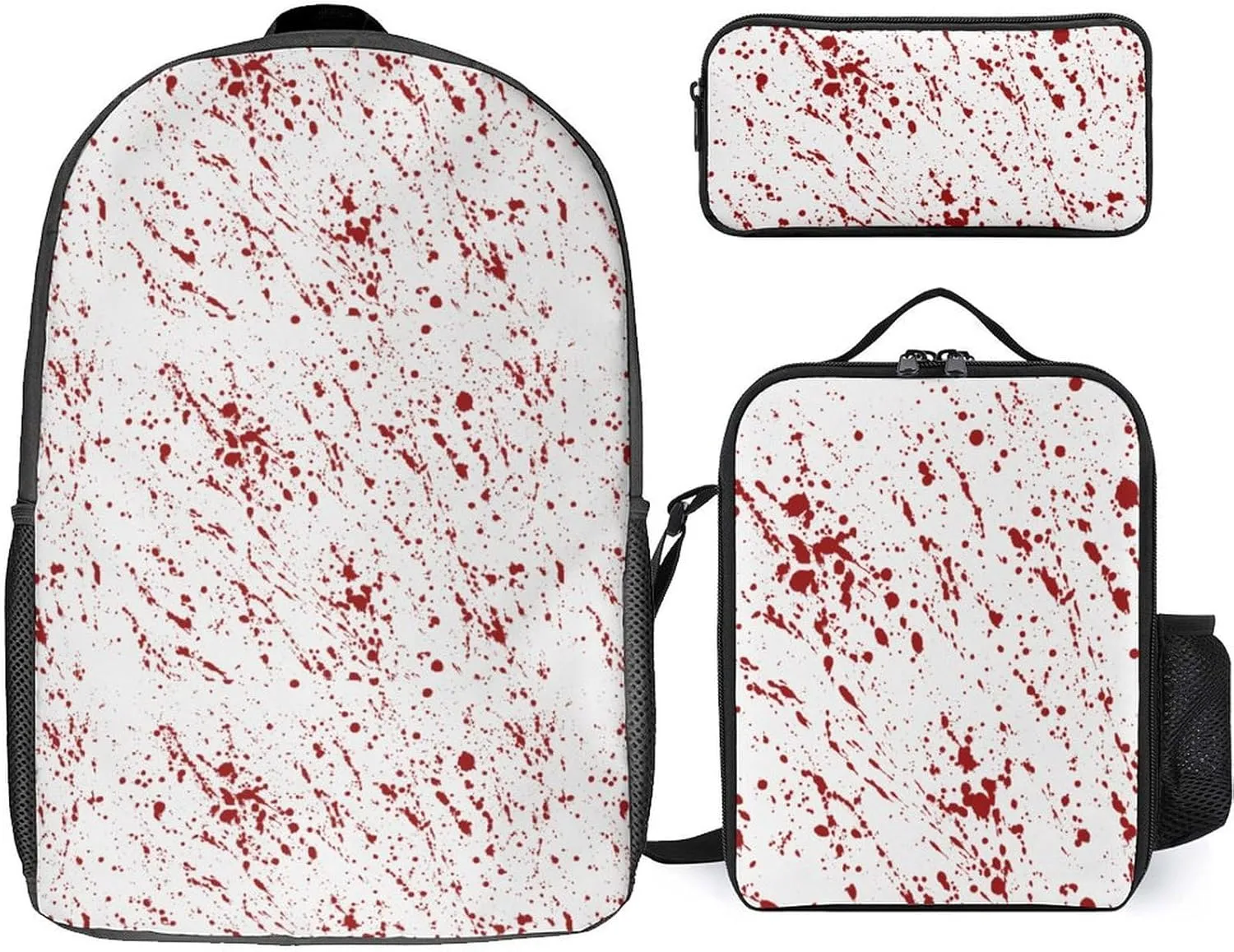 Fright Halloween Shoulder Backpack Diagonal Lunch Bag Pencil Case Set