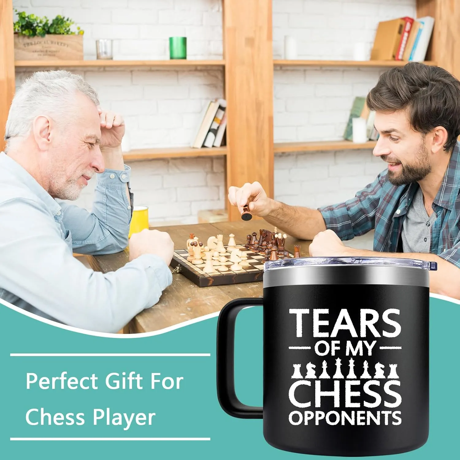 Fufendio Chess Gifts for Men - Best Gifts for Chess Lovers - Christmas Birthday Gift for Chess Coach, Player Friend - Tears of My Chess Opponents Mug 14oz