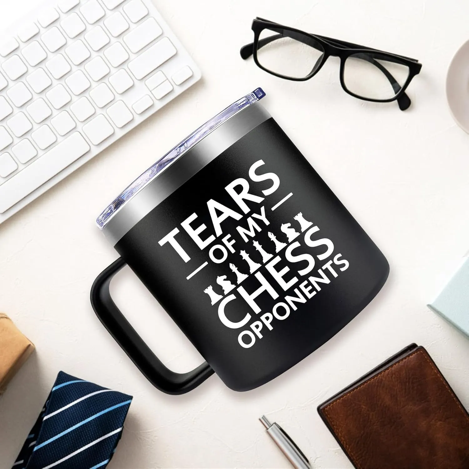 Fufendio Chess Gifts for Men - Best Gifts for Chess Lovers - Christmas Birthday Gift for Chess Coach, Player Friend - Tears of My Chess Opponents Mug 14oz