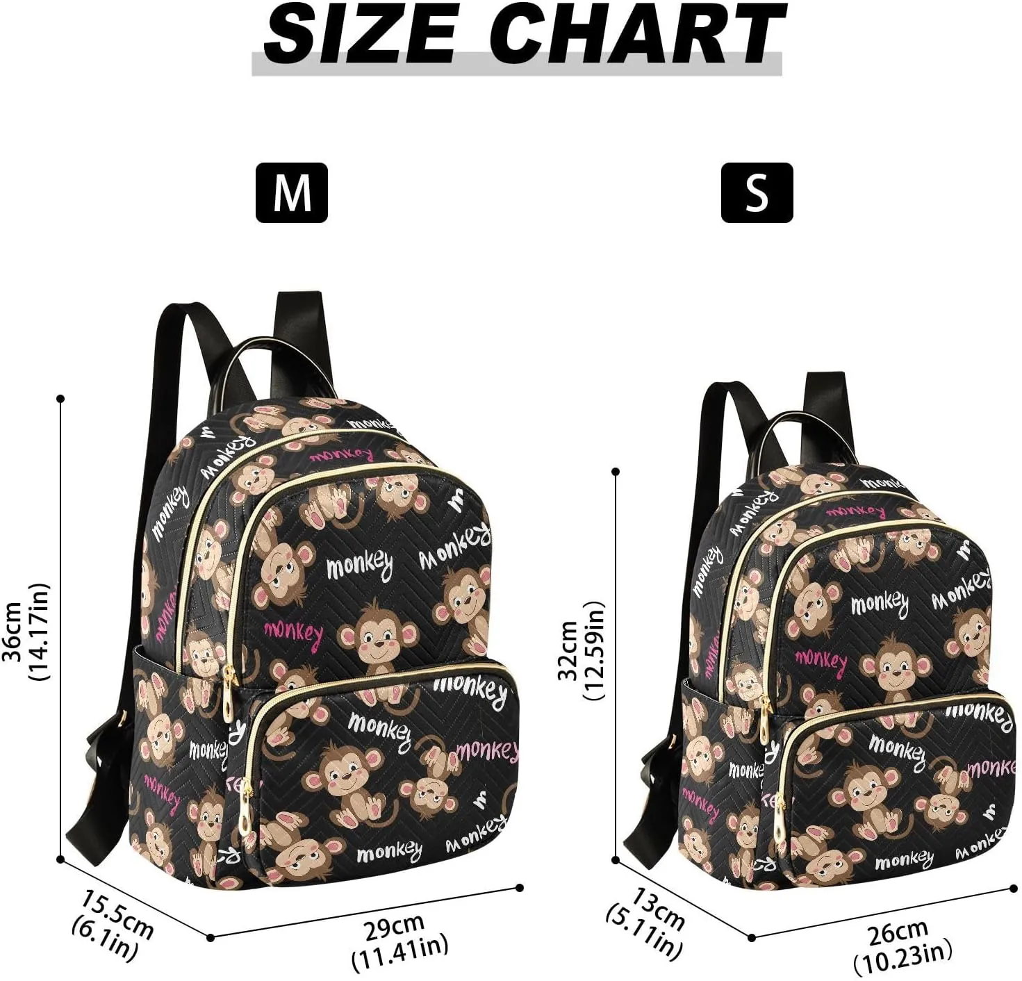 Funny Monkey Words Mini Backpack Purse for Women Shoulder Bag Fashion Daypack Ladies Handbag Lightweight Travel Bag Rucksack