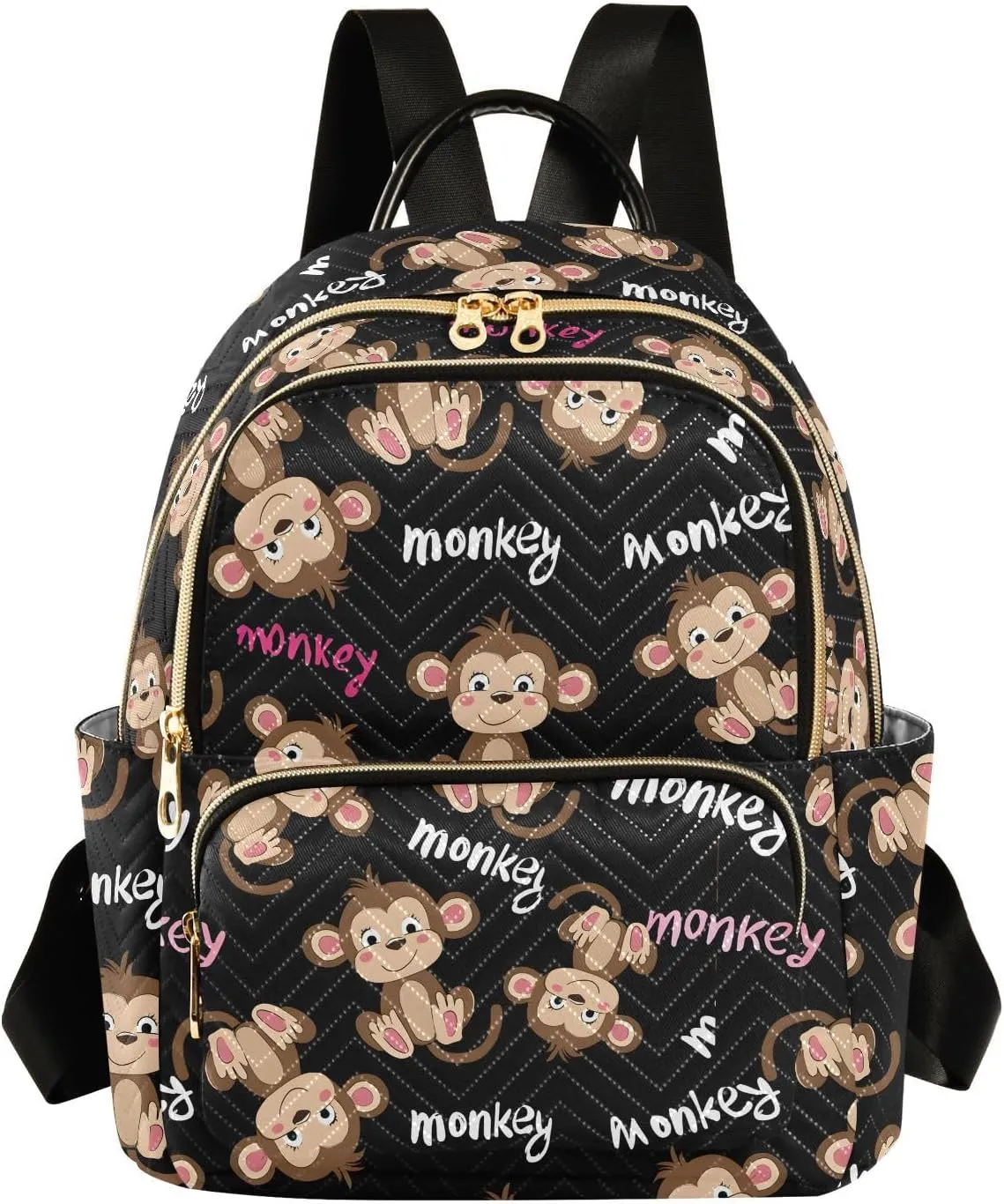 Funny Monkey Words Mini Backpack Purse for Women Shoulder Bag Fashion Daypack Ladies Handbag Lightweight Travel Bag Rucksack