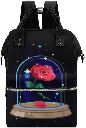 FunnyStar Beauty And Beast Women's Laptop Backpack Travel Nurse Shoulder Bag Casual Mommy Daypack Black-style 0ne size