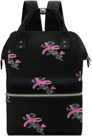 FunnyStar Hope Breast Cancer Awareness Women Laptop Backpack Travel Nurse Shoulder Bag Casual Mommy Daypack Black-style 0ne size
