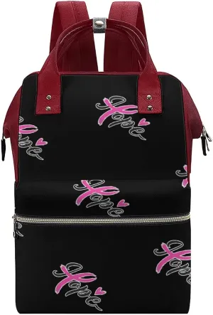 FunnyStar Hope Breast Cancer Awareness Women's Laptop Backpack Travel Nurse Shoulder Bag Casual Mommy Daypack