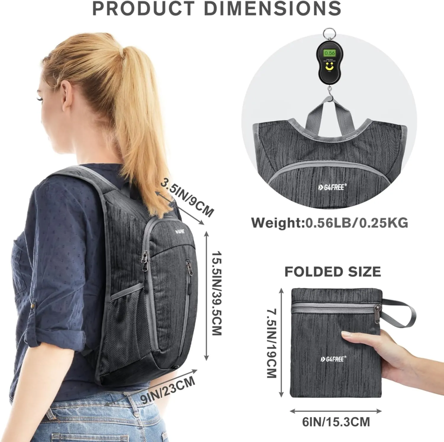 G4Free 10L Hiking Backpack Small Travel Hiking Daypack Lightweight Packable Backpack Casual Foldable Shoulder Bag