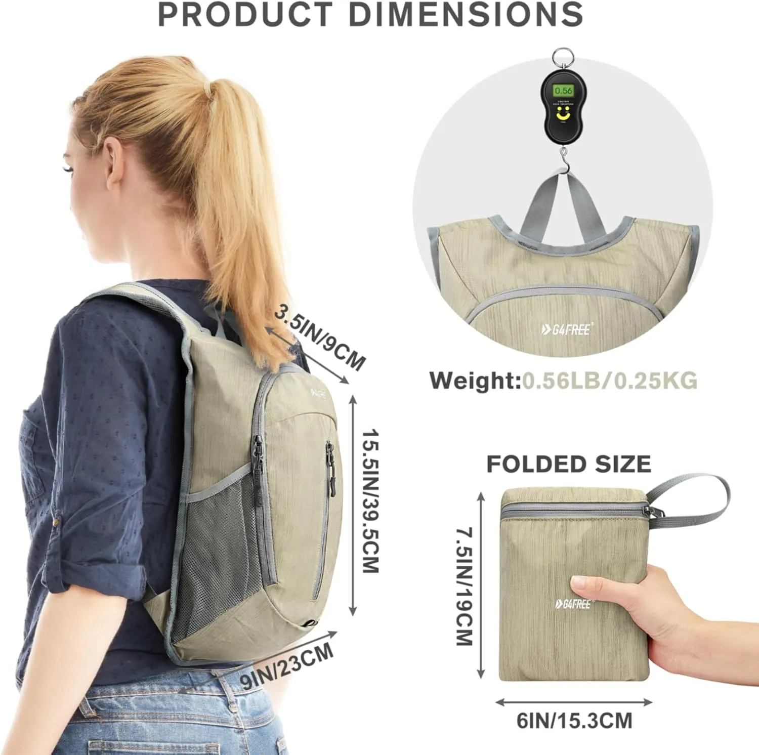 G4Free 10L Hiking Backpack Small Travel Hiking Daypack Lightweight Packable Backpack Casual Foldable Shoulder Bag