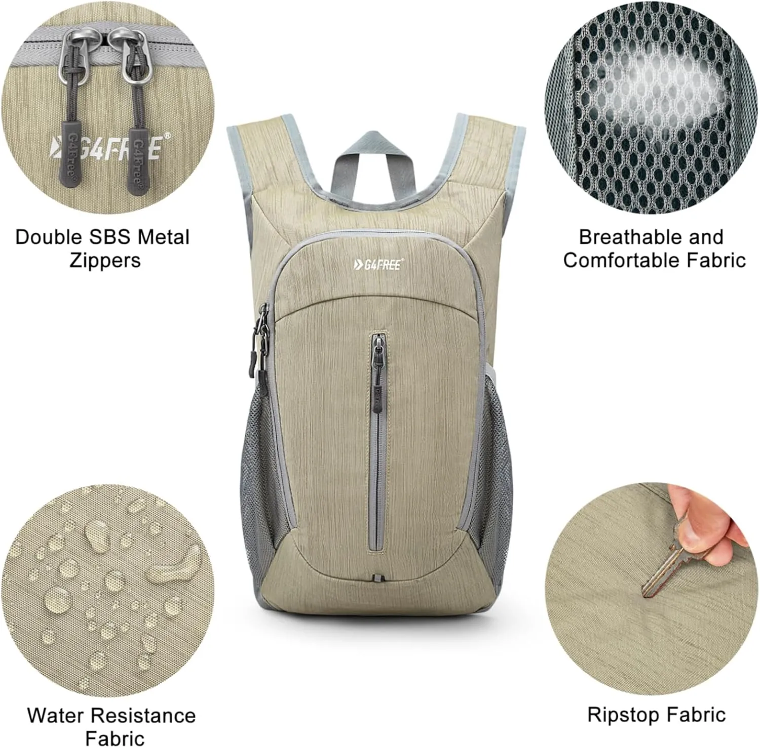 G4Free 10L Hiking Backpack Small Travel Hiking Daypack Lightweight Packable Backpack Casual Foldable Shoulder Bag