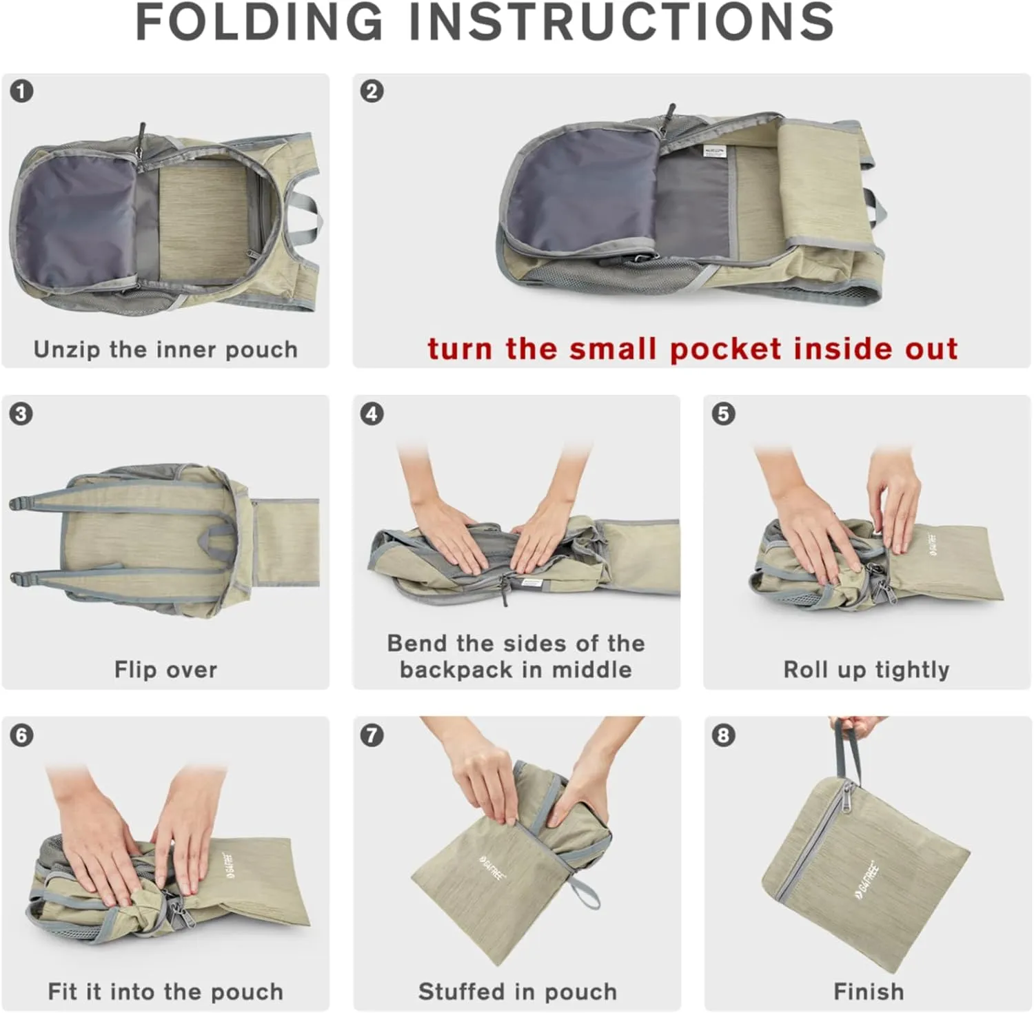 G4Free 10L Hiking Backpack Small Travel Hiking Daypack Lightweight Packable Backpack Casual Foldable Shoulder Bag